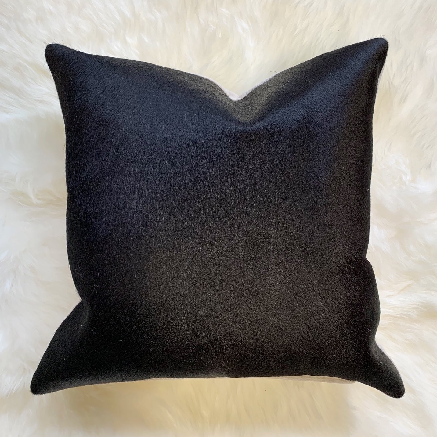 Black Cowhide Pillow, 18" - FORSYTH