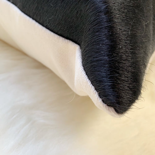 Black Cowhide Pillow, 18" - FORSYTH