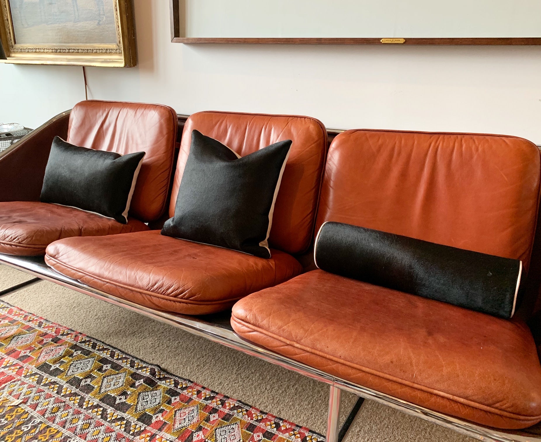 Black Cowhide Pillow, 21x13" - FORSYTH