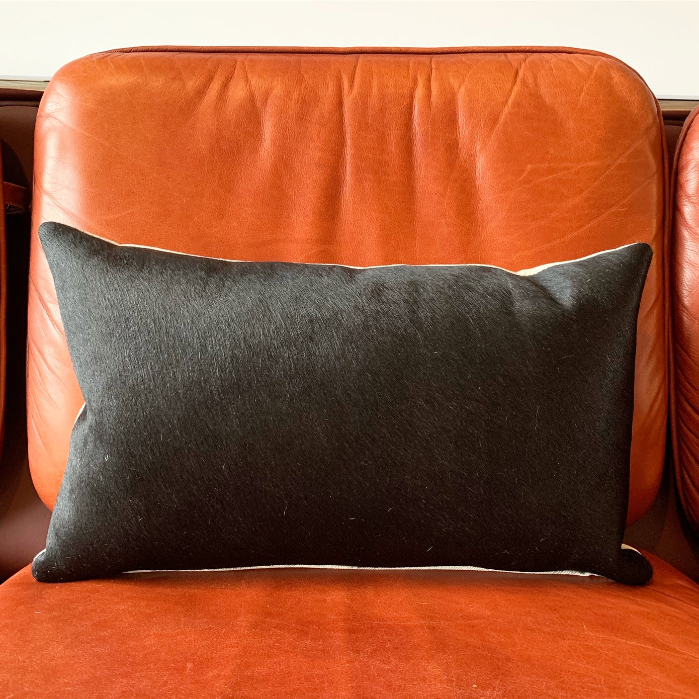 Black Cowhide Pillow, 21x13" - FORSYTH