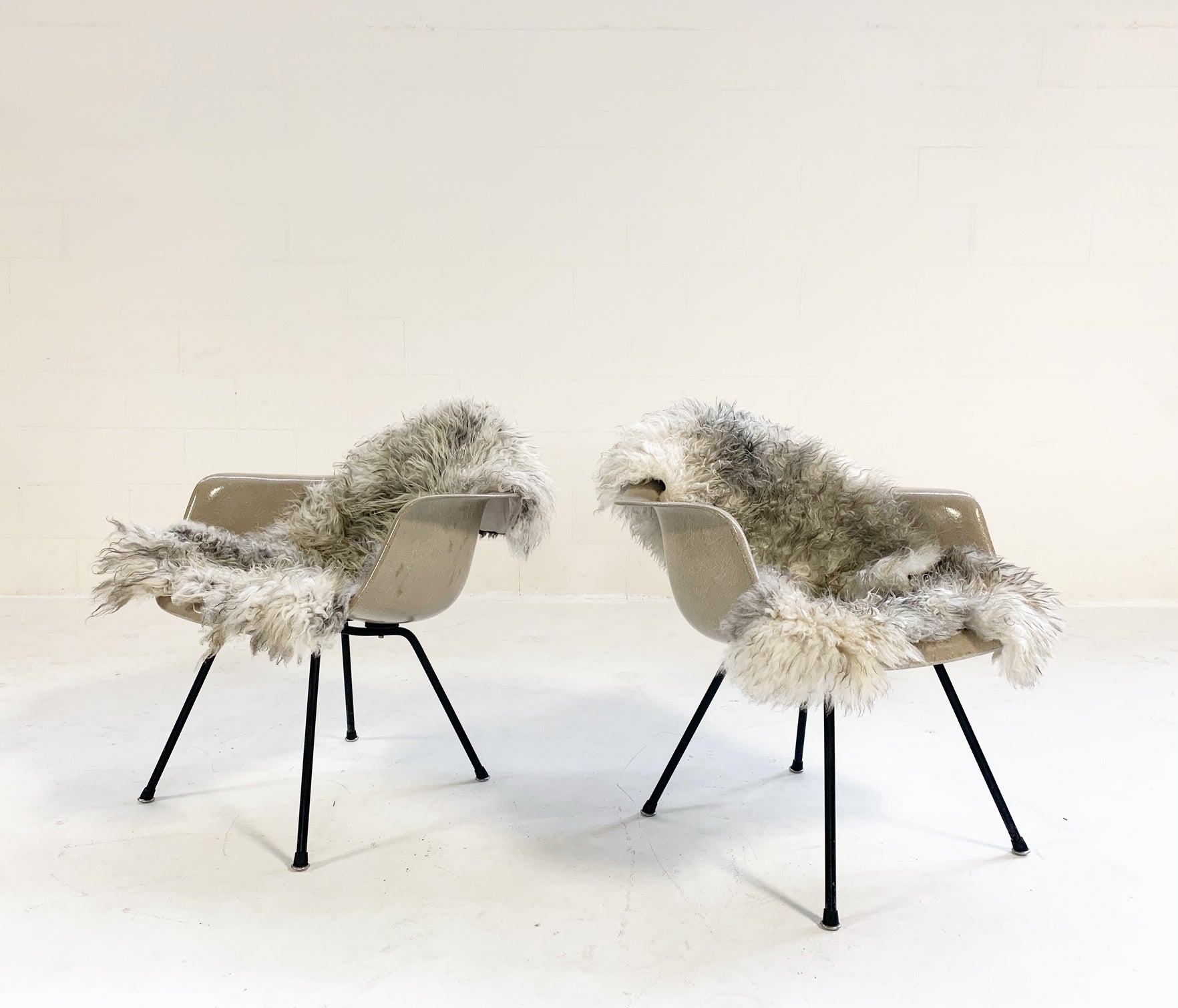 DAX Chairs with Sheepskins, Pair - FORSYTH