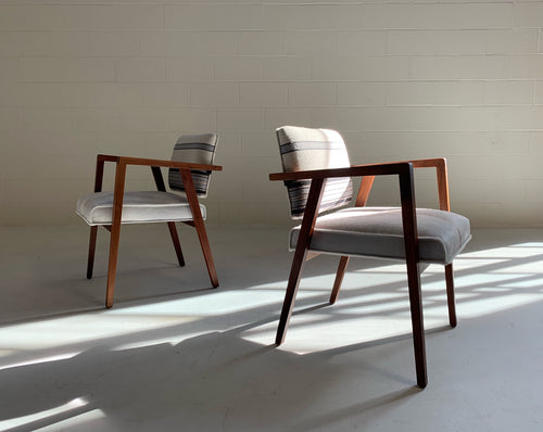 Model 48 Chairs in Calfskin and Isabel Marant Silk Wool, pair - FORSYTH