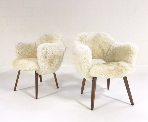 Executive Armchairs in Brazilian Sheepskin, pair - FORSYTH