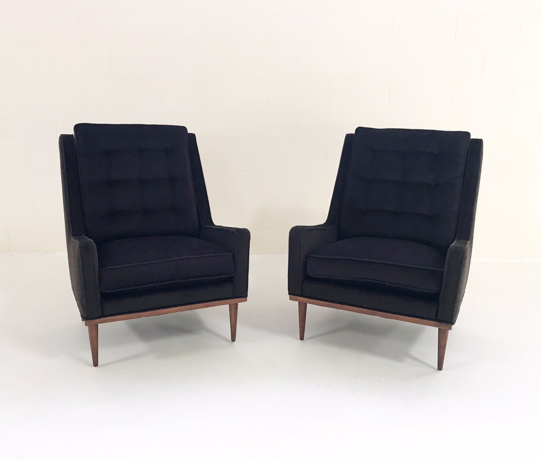 Lounge Chairs in Loro Piana Alpaca Wool, pair - FORSYTH
