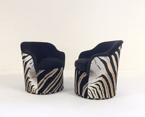 Petal Chairs in Loro Piana Alpaca and Virgin Wool and Zebra Hide, pair - FORSYTH