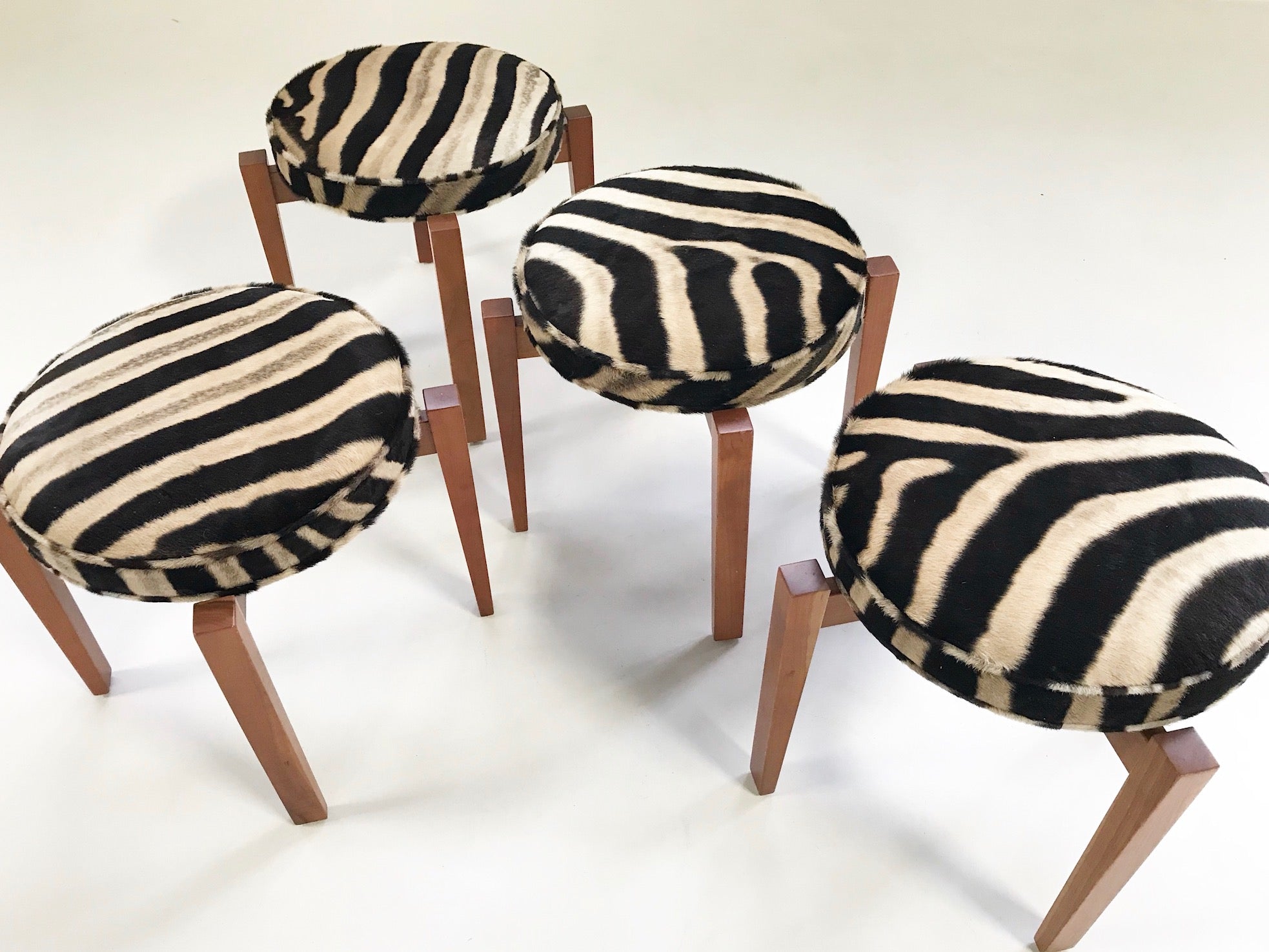 Stools in Zebra Hide, set of 4 - FORSYTH