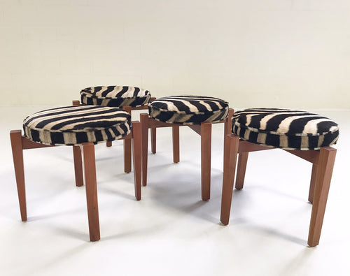 Stools in Zebra Hide, set of 4 - FORSYTH