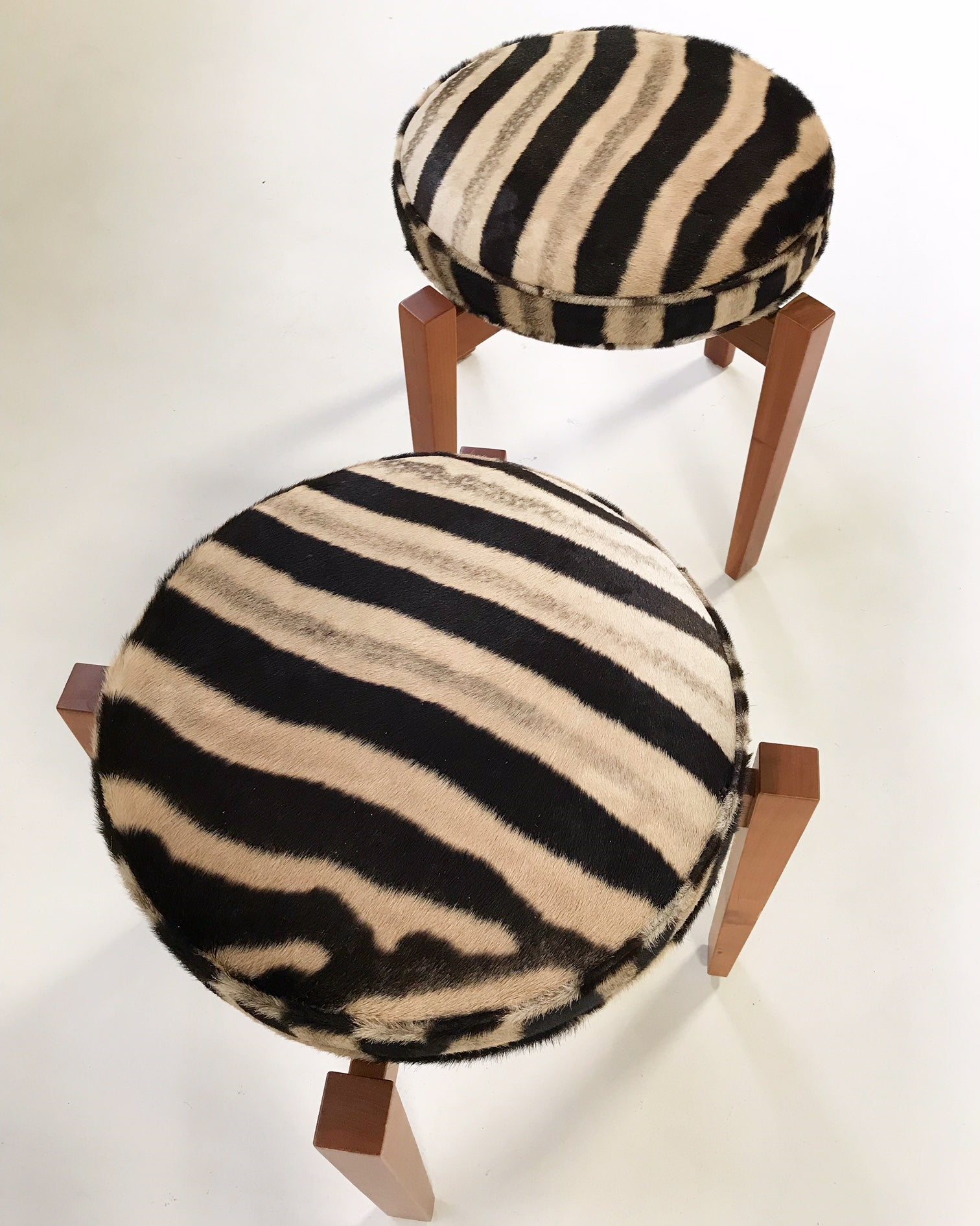 Stools in Zebra Hide, pair - FORSYTH