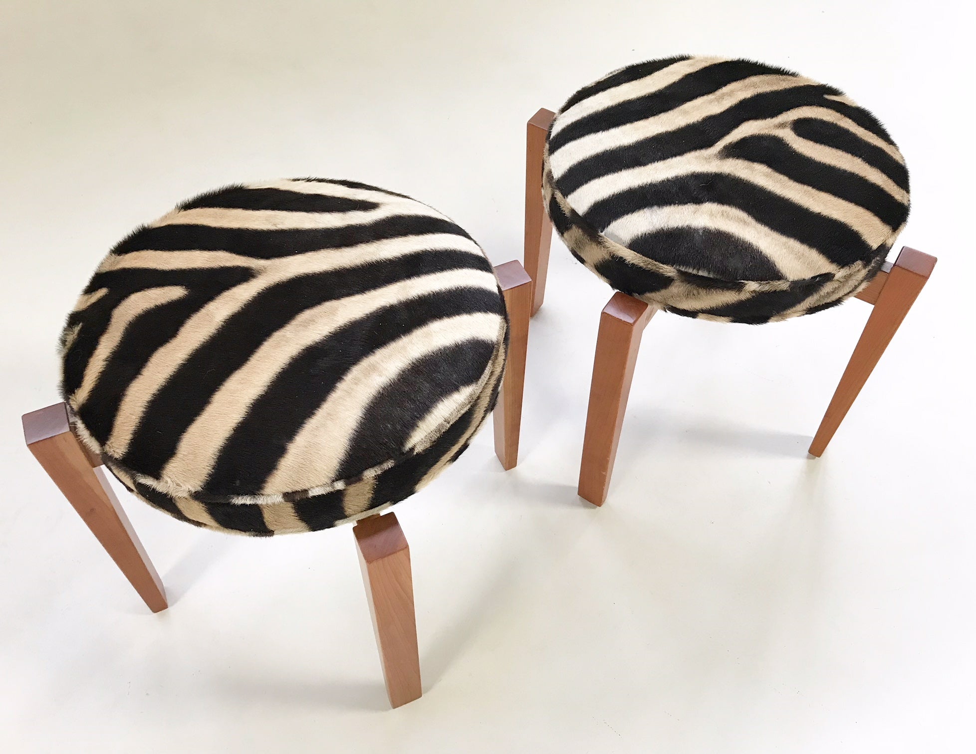 Stools in Zebra Hide, pair - FORSYTH