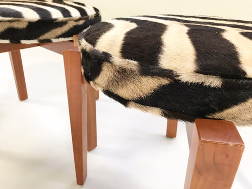 Stools in Zebra Hide, pair - FORSYTH