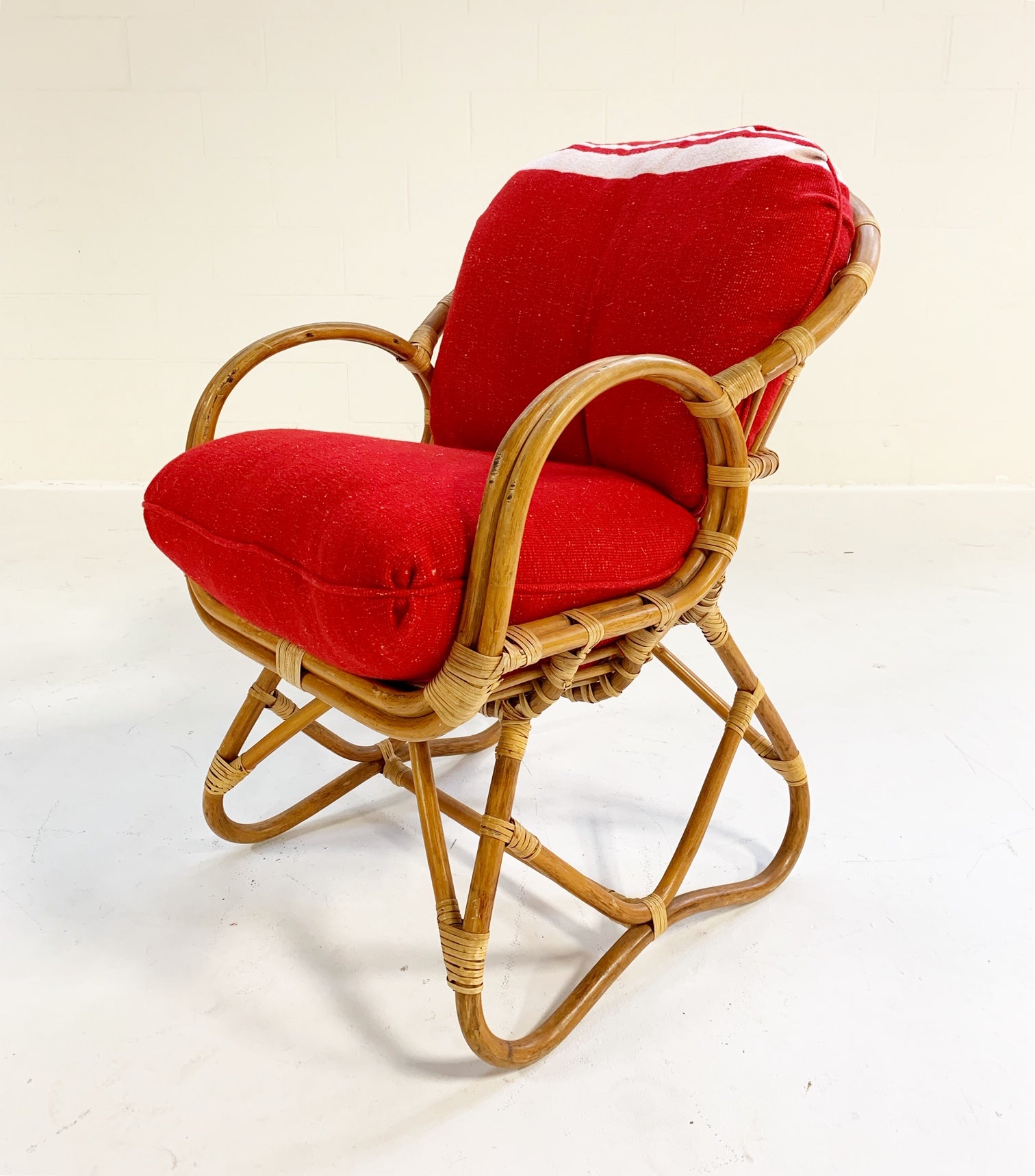 Rattan Chair with Isabel Marant Silk Wool Cushions - FORSYTH