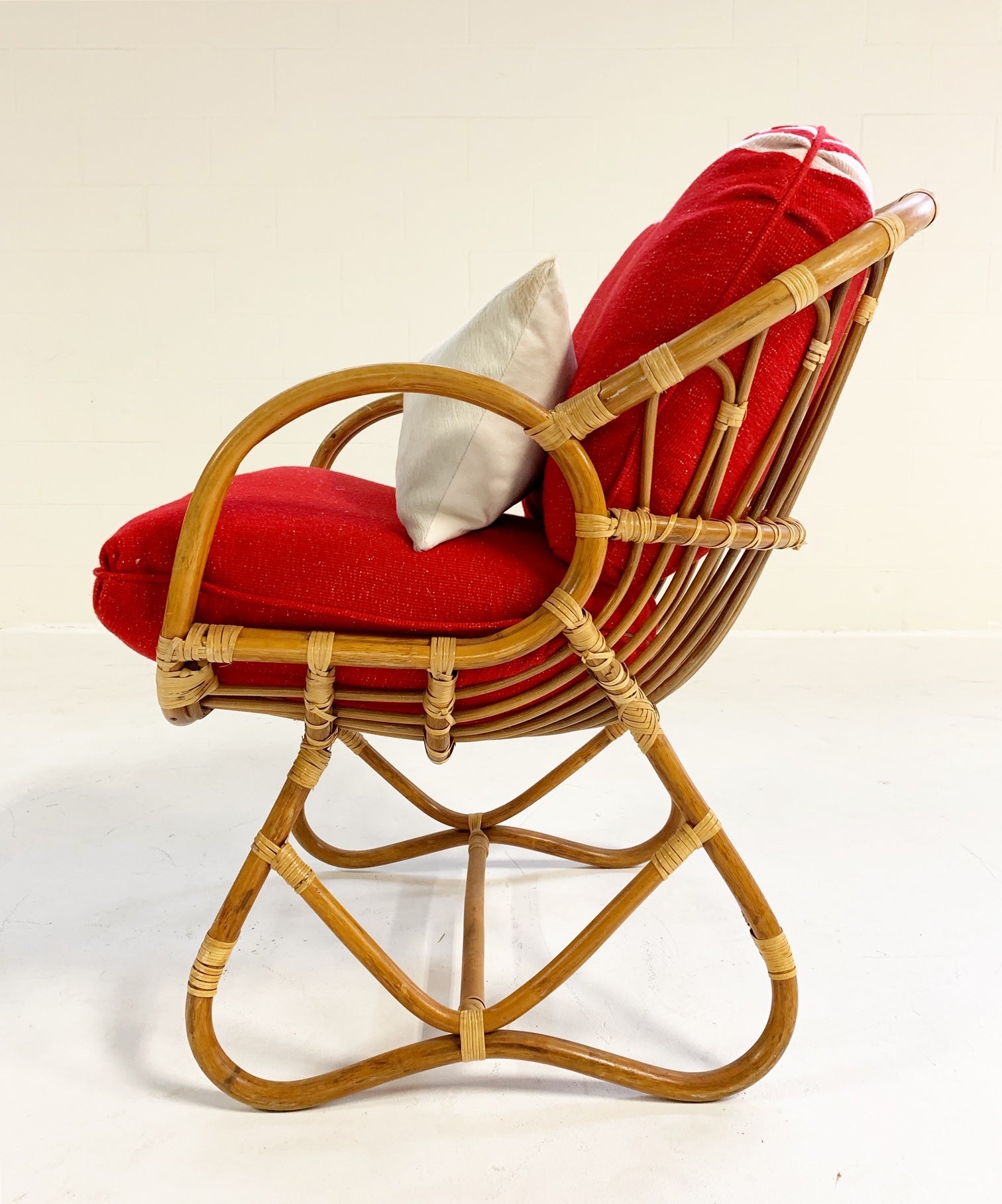 Rattan Chair with Isabel Marant Silk Wool Cushions - FORSYTH