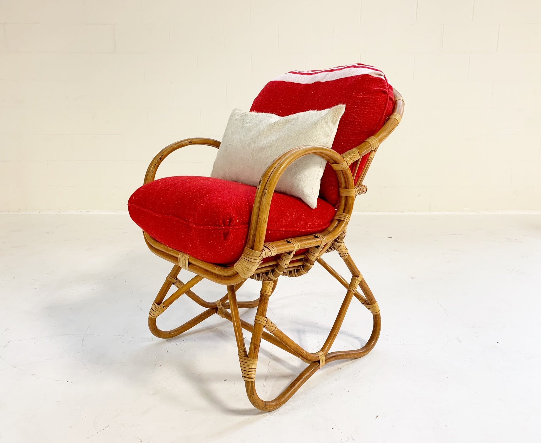 Rattan Chair with Isabel Marant Silk Wool Cushions - FORSYTH