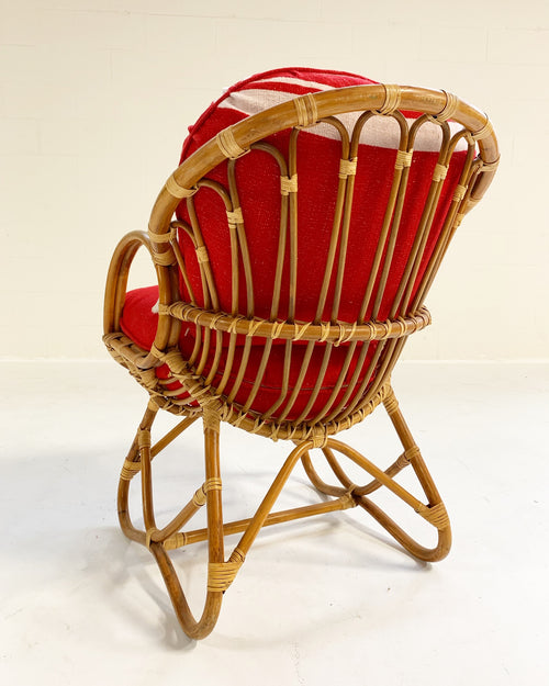 Rattan Chair with Isabel Marant Silk Wool Cushions - FORSYTH