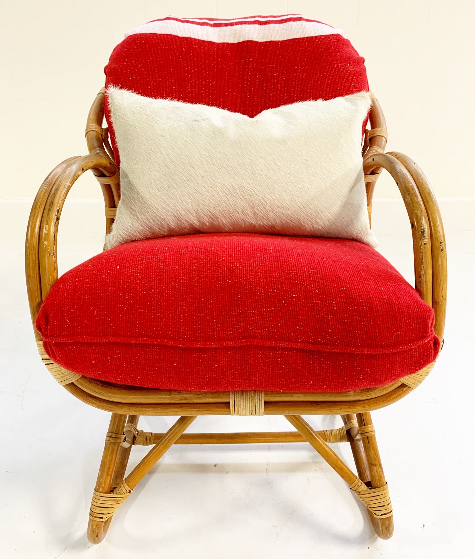 Rattan Chair with Isabel Marant Silk Wool Cushions - FORSYTH