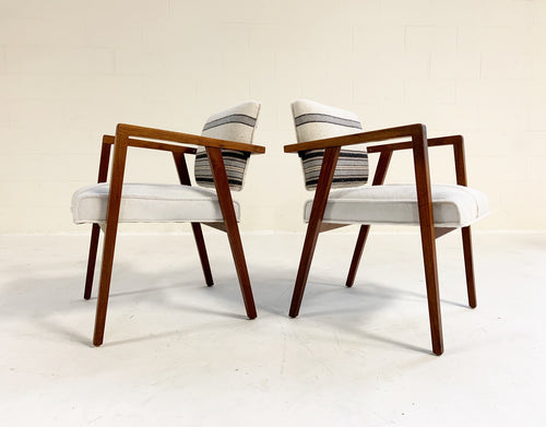 Model 48 Chairs in Calfskin and Isabel Marant Silk Wool, pair - FORSYTH