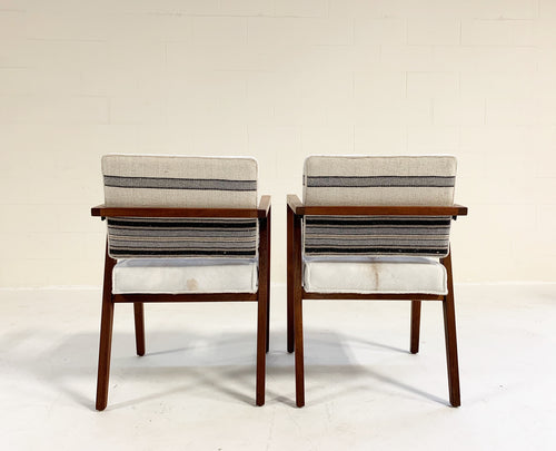 Model 48 Chairs in Calfskin and Isabel Marant Silk Wool, pair - FORSYTH
