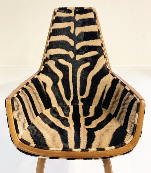 Rare Giraffe Chairs in Zebra Hide, pair - FORSYTH