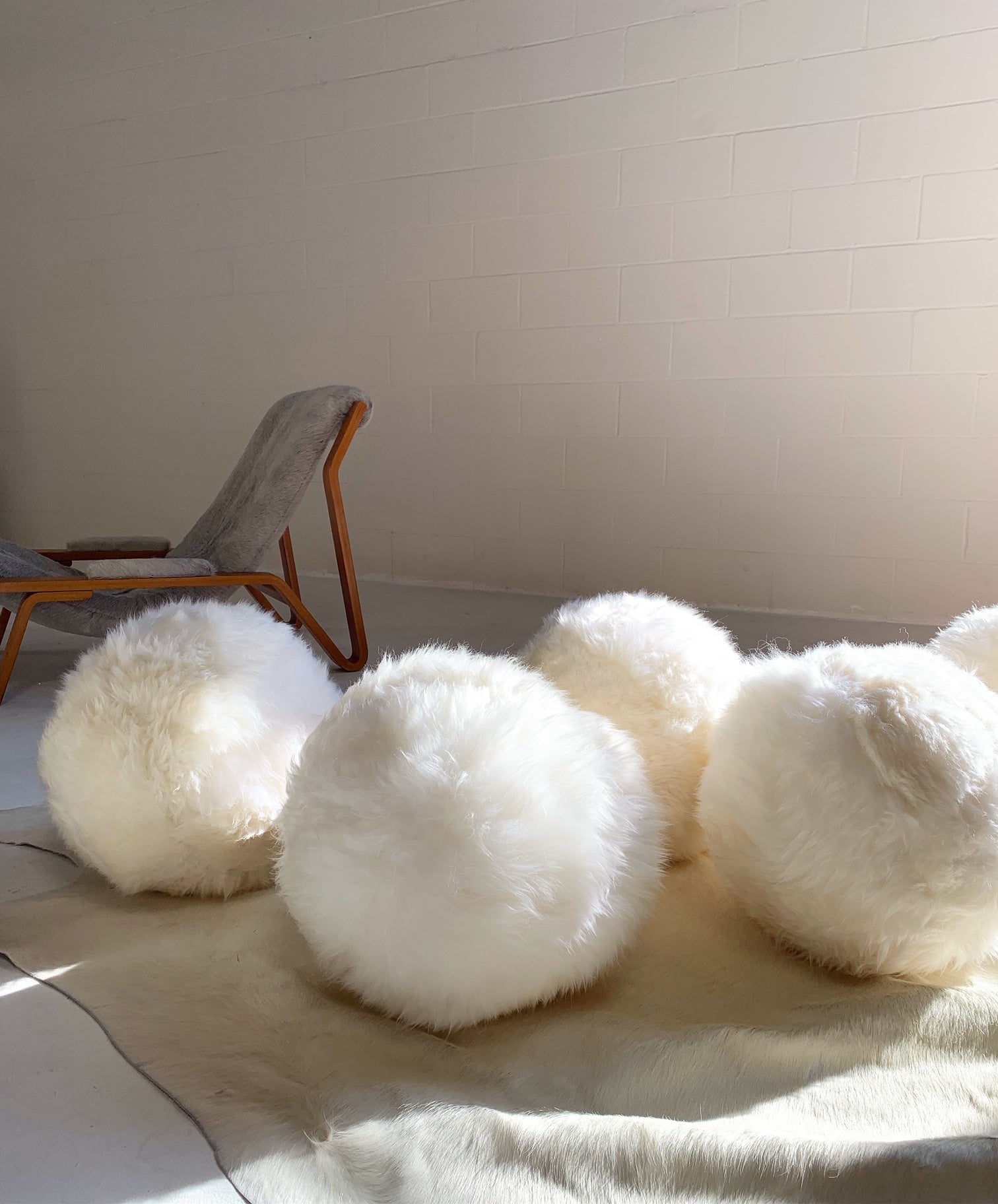 Brazilian Sheepskin Ball Pillow - FORSYTH