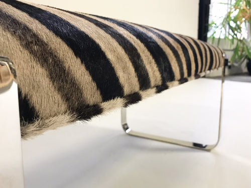 Chrome Bench in Zebra Hide - FORSYTH