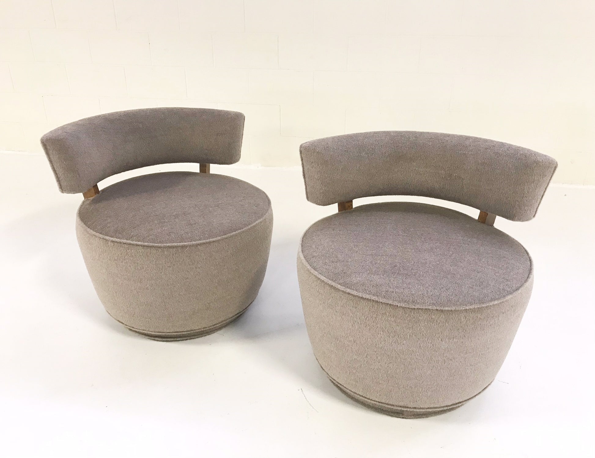 Tub Chairs in Loro Piana Alpaca Wool, pair - FORSYTH