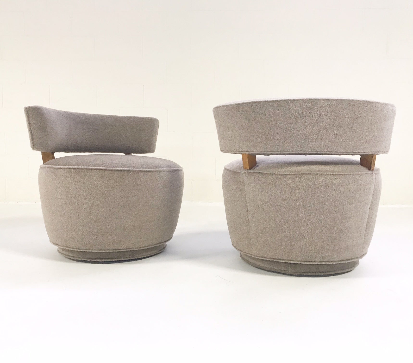 Tub Chairs in Loro Piana Alpaca Wool, pair - FORSYTH