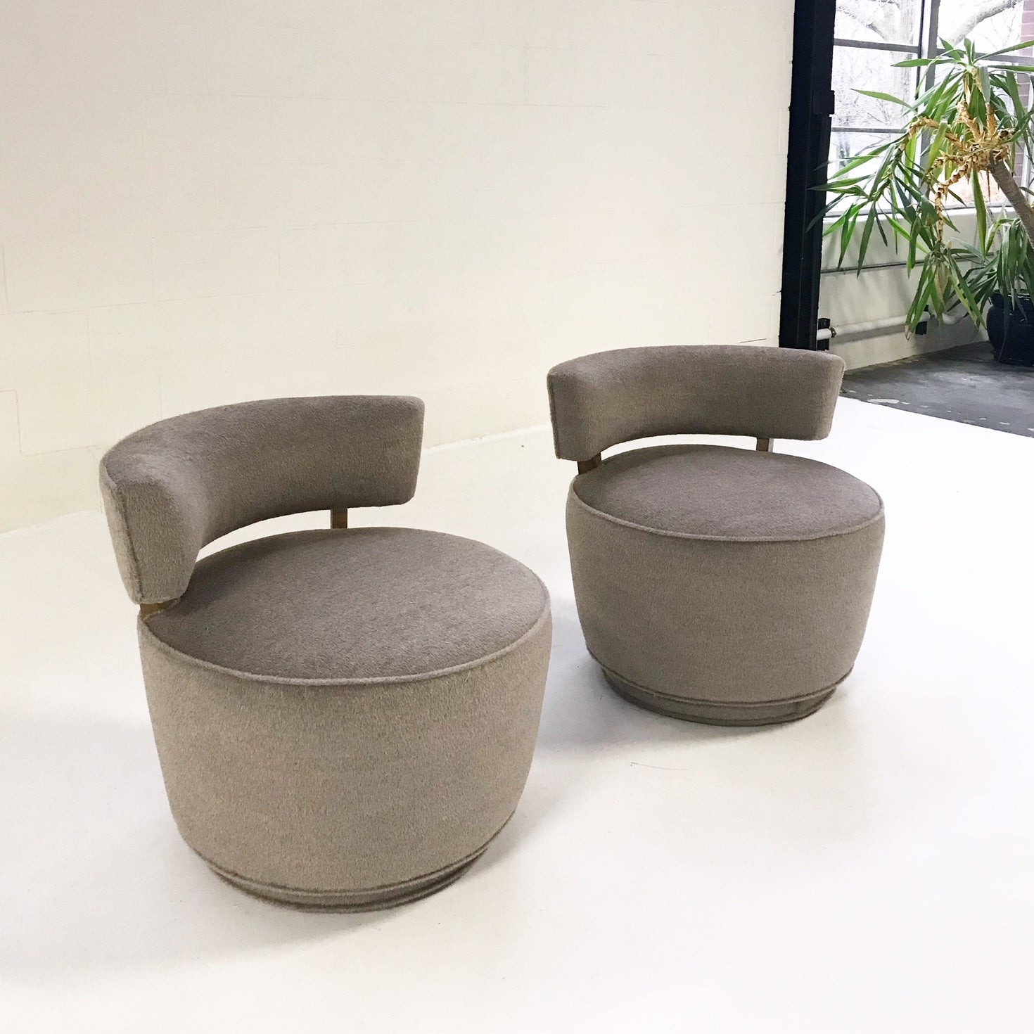 Tub Chairs in Loro Piana Alpaca Wool, pair - FORSYTH