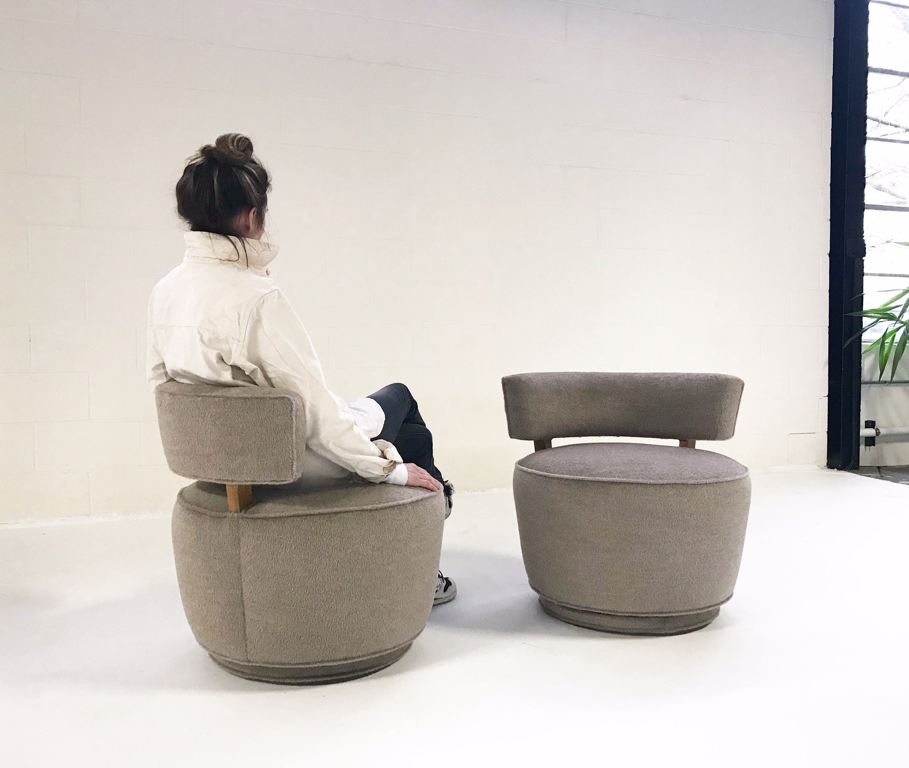 Tub Chairs in Loro Piana Alpaca Wool, pair - FORSYTH