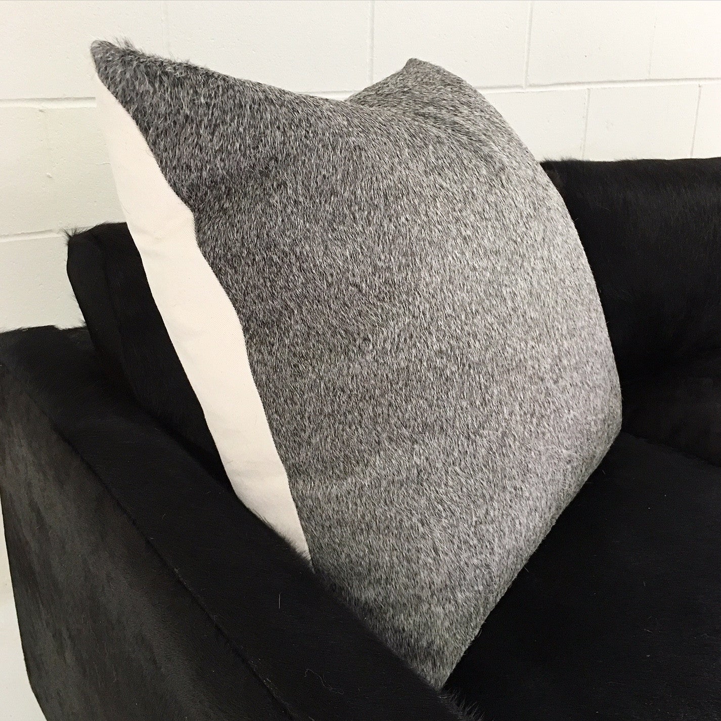 Salt & Pepper Cowhide Pillow, 24" - FORSYTH
