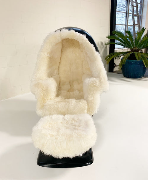 Alpha Egg Chair and Ottoman in New Zealand Sheepskin - FORSYTH