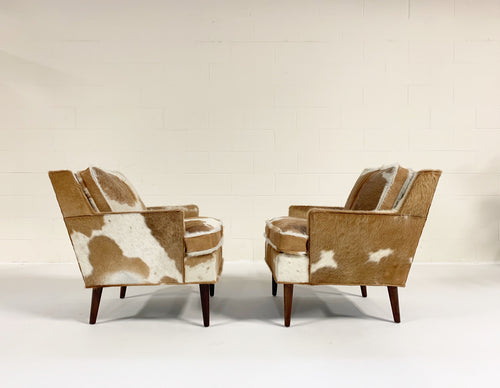 Lounge Chairs in Brazilian Cowhide, pair - FORSYTH