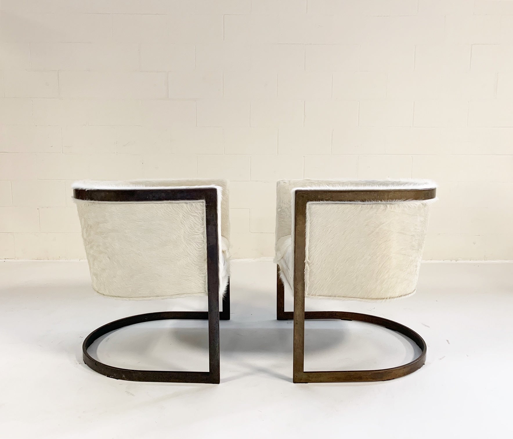 Brass Armchairs in Brazilian Cowhide, pair - FORSYTH