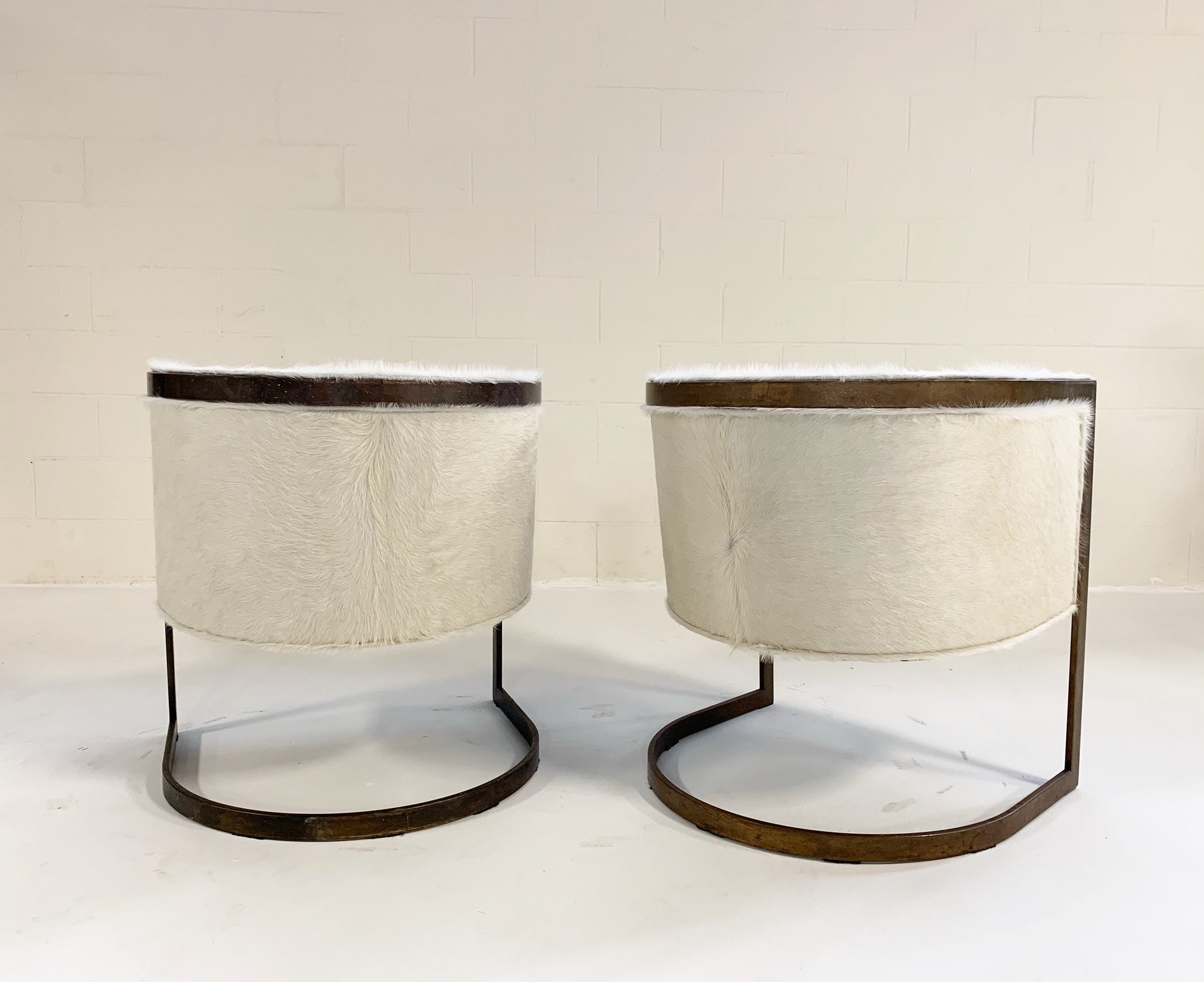 Brass Armchairs in Brazilian Cowhide, pair - FORSYTH
