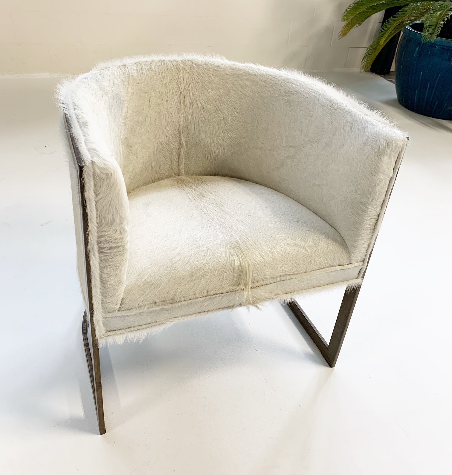 Brass Armchairs in Brazilian Cowhide, pair - FORSYTH