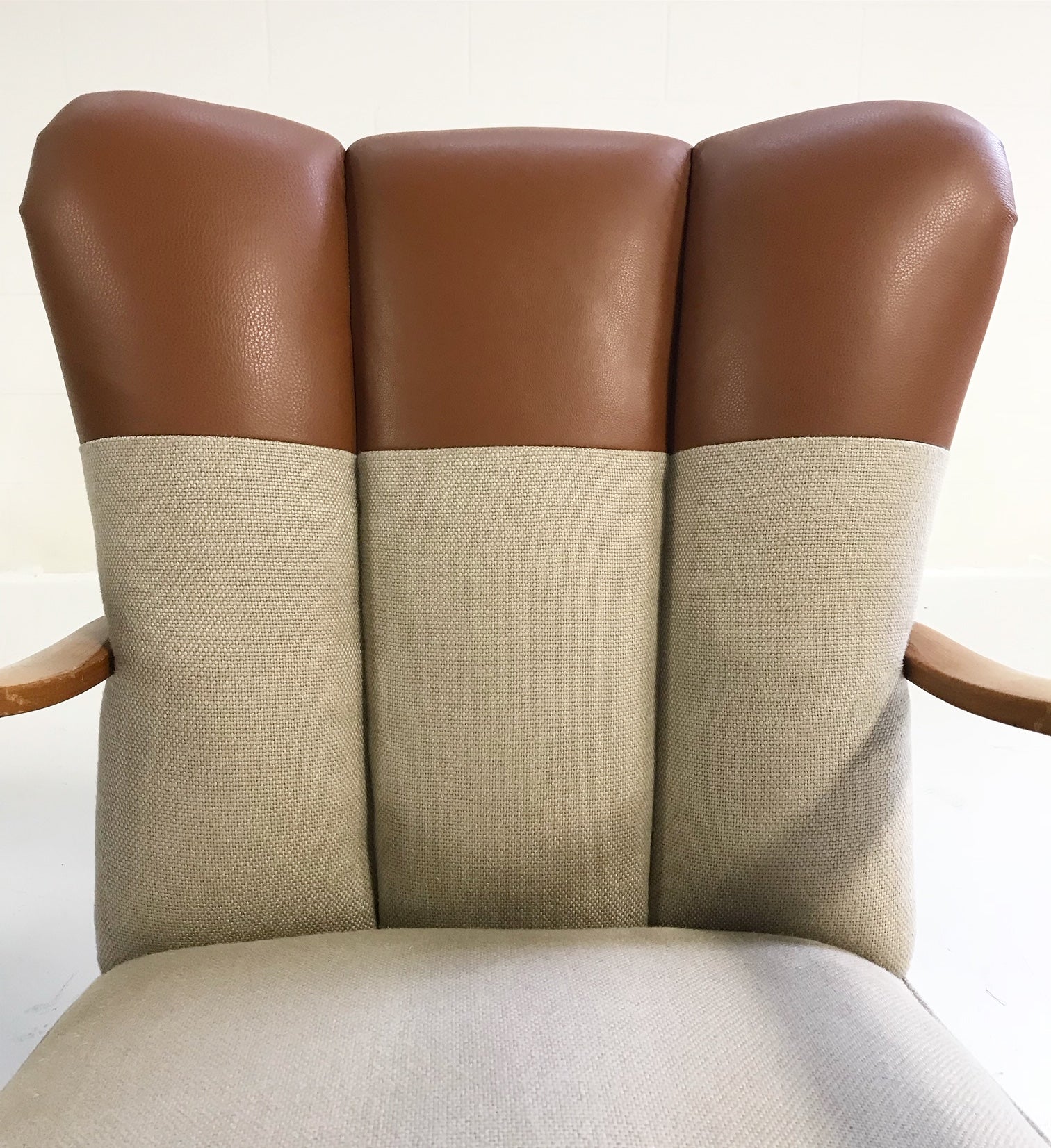 Italian Bentwood Armchairs in Loro Piana Leather and Linen, pair - FORSYTH