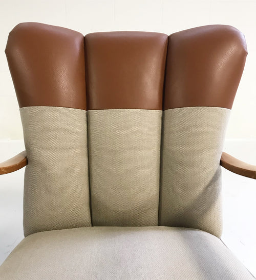 Italian Bentwood Armchairs in Loro Piana Leather and Linen, pair - FORSYTH