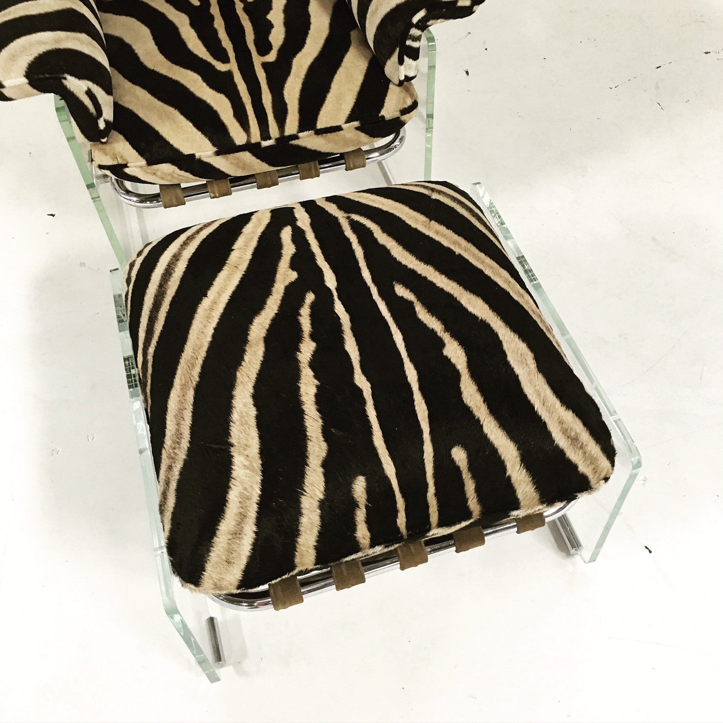 Argenta Lounge Chair and Ottoman in Zebra Hide - FORSYTH