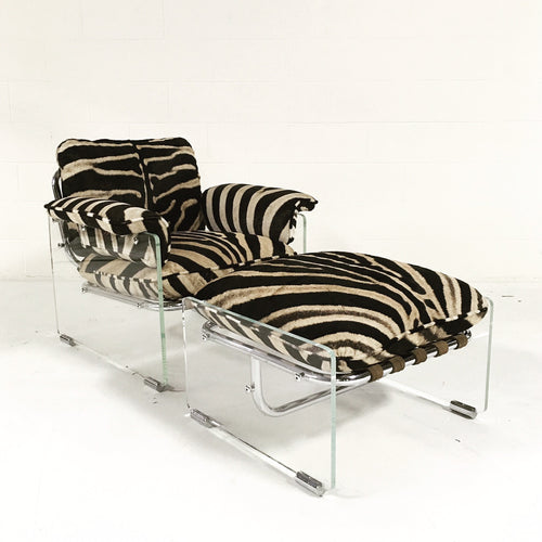 Argenta Lounge Chair and Ottoman in Zebra Hide - FORSYTH