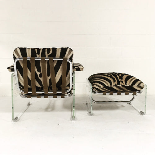 Argenta Lounge Chair and Ottoman in Zebra Hide - FORSYTH