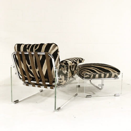 Argenta Lounge Chair and Ottoman in Zebra Hide - FORSYTH