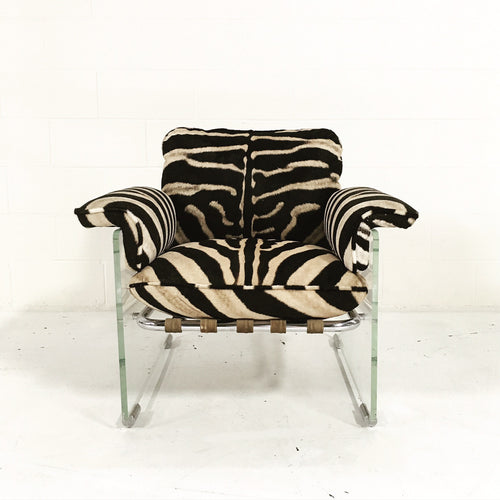 Argenta Lounge Chair and Ottoman in Zebra Hide - FORSYTH