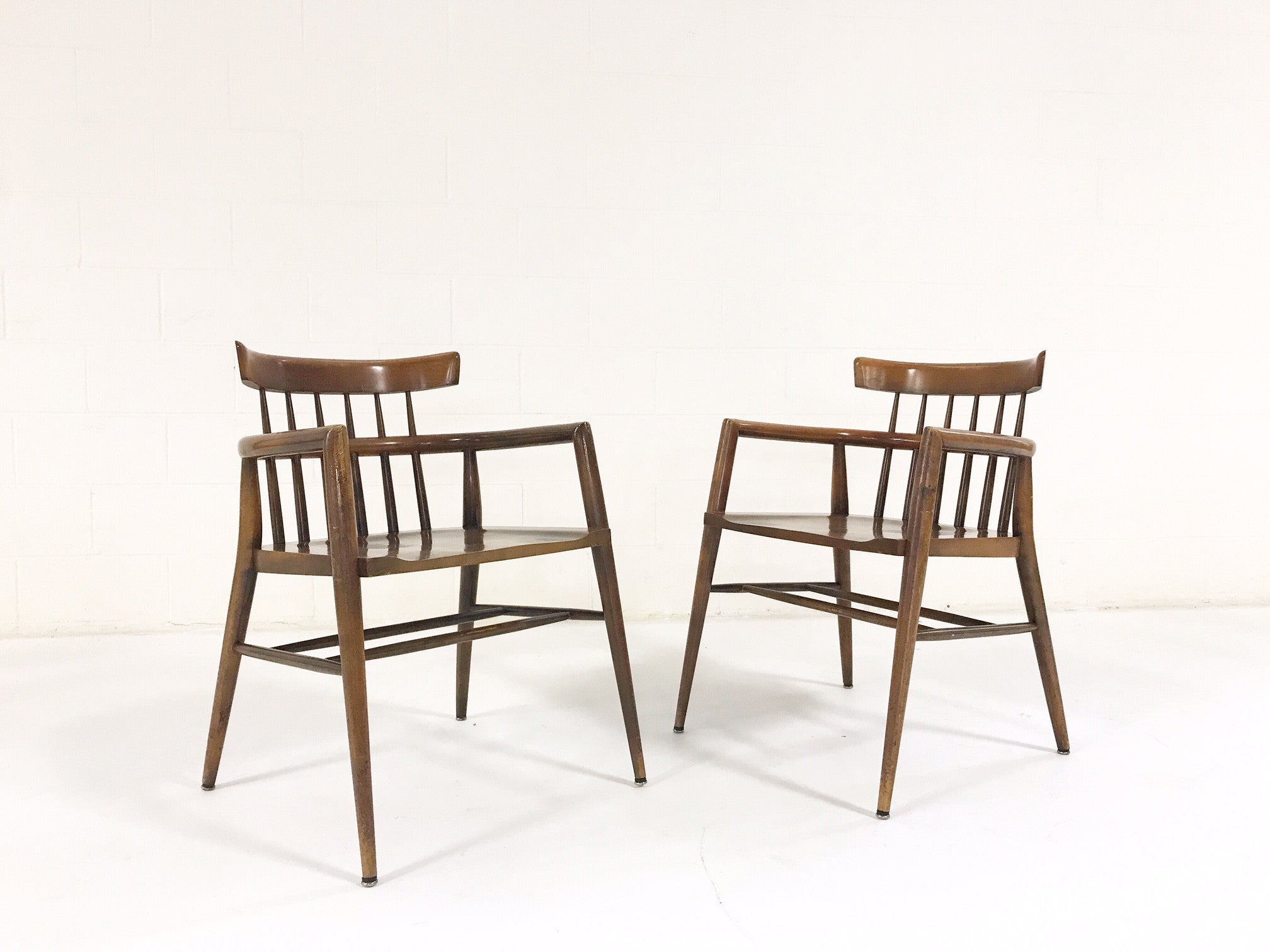 Captain Chairs with Brazilian Sheepskins, pair - FORSYTH