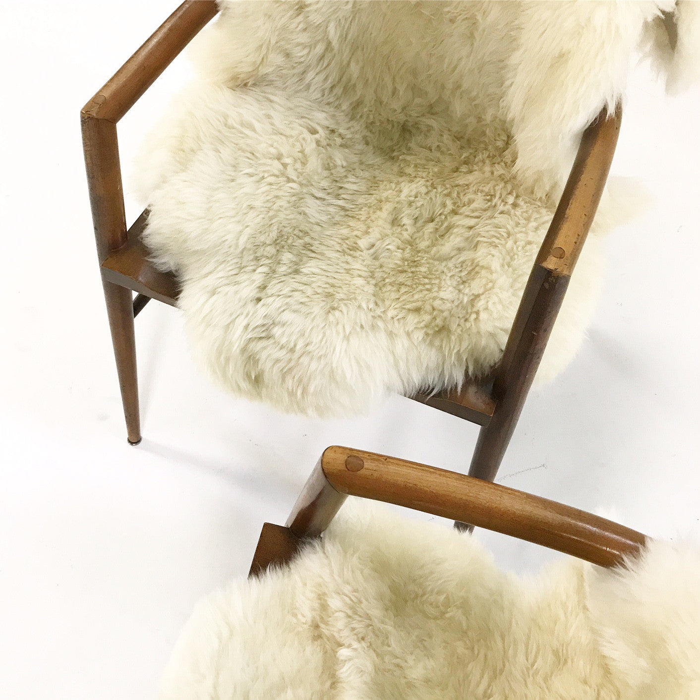 Captain Chairs with Brazilian Sheepskins, pair - FORSYTH