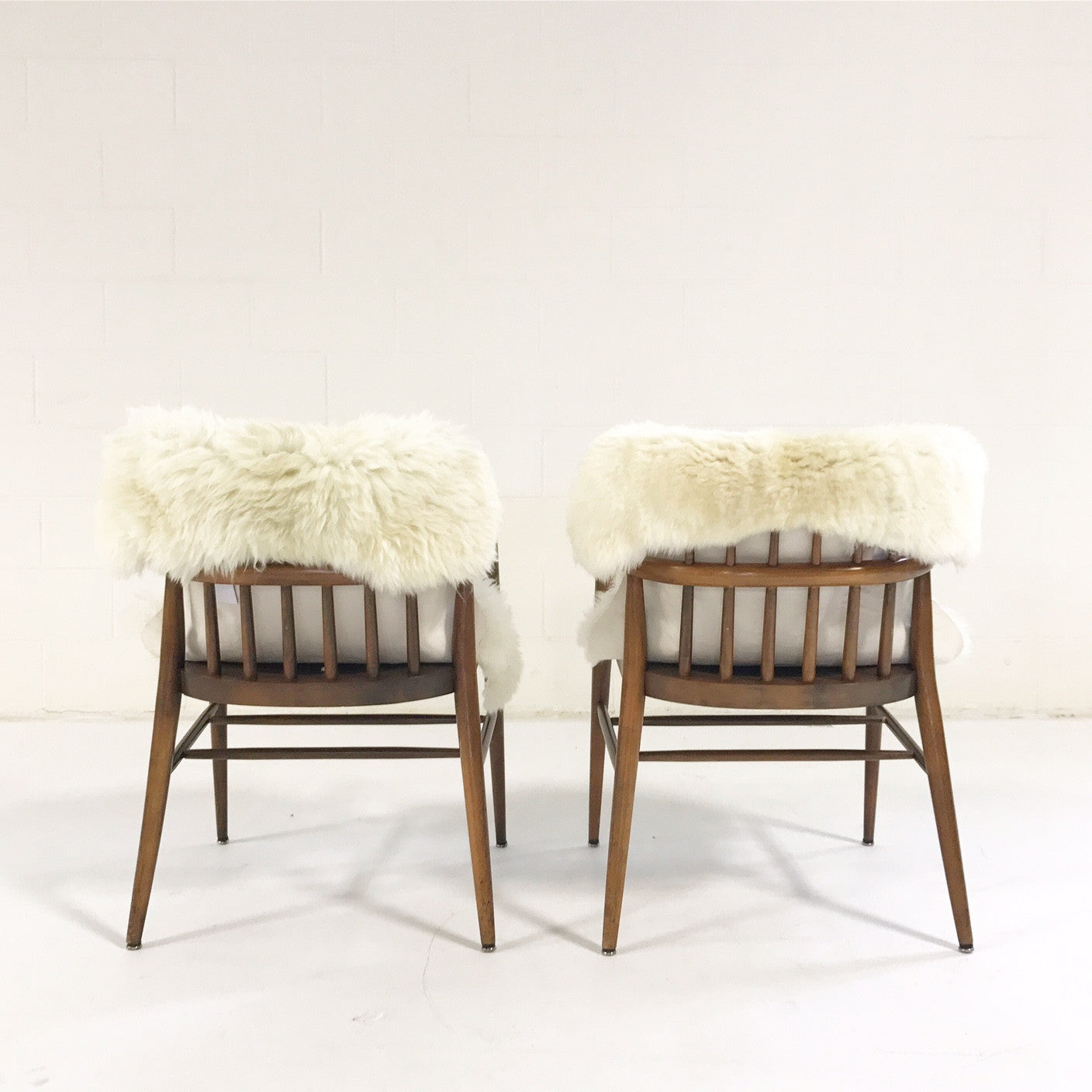 Captain Chairs with Brazilian Sheepskins, pair - FORSYTH