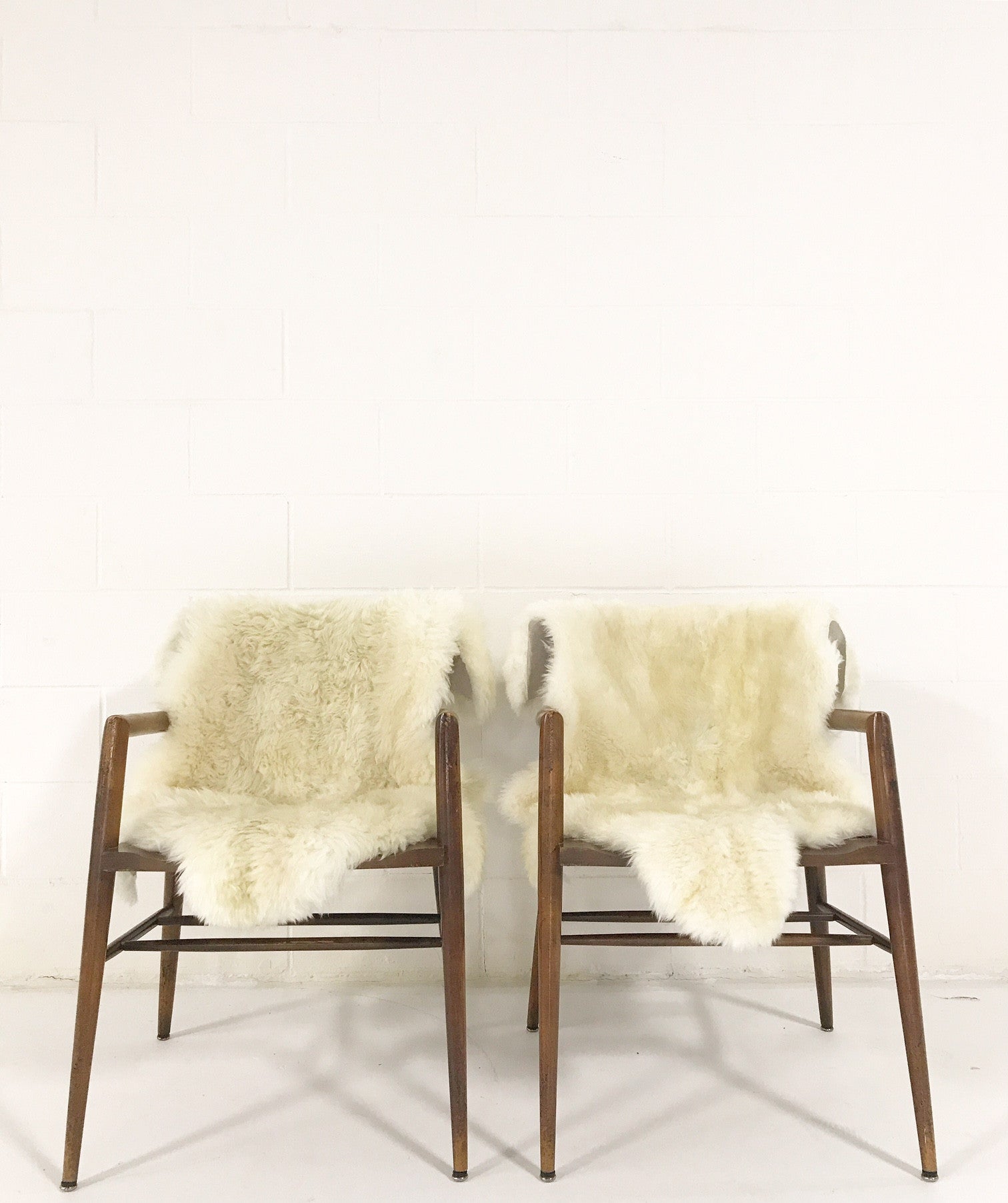 Captain Chairs with Brazilian Sheepskins, pair - FORSYTH