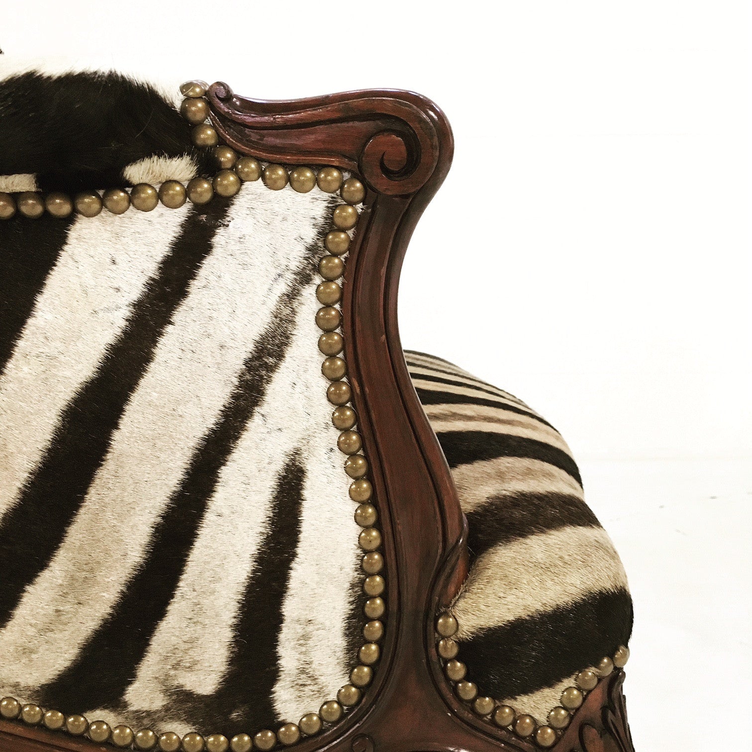 English Wingback in Zebra Hide - FORSYTH
