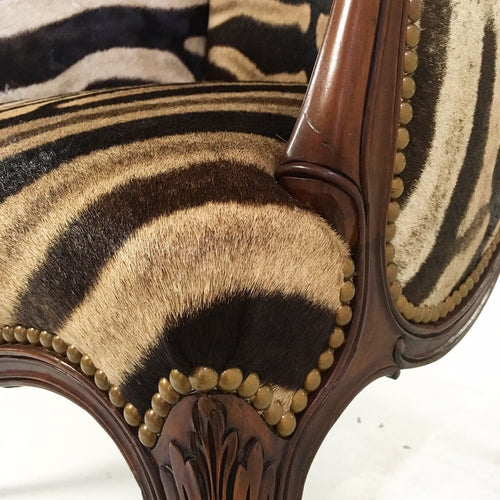 English Wingback in Zebra Hide - FORSYTH