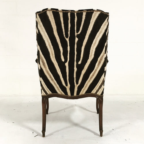 English Wingback in Zebra Hide - FORSYTH