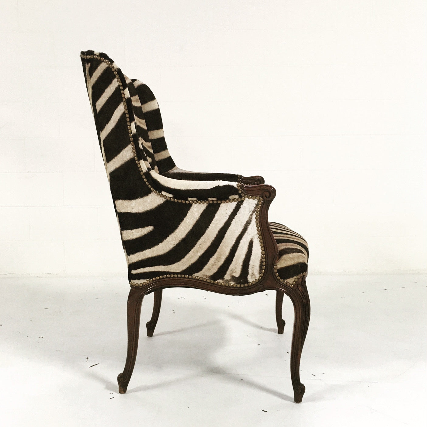 English Wingback in Zebra Hide - FORSYTH