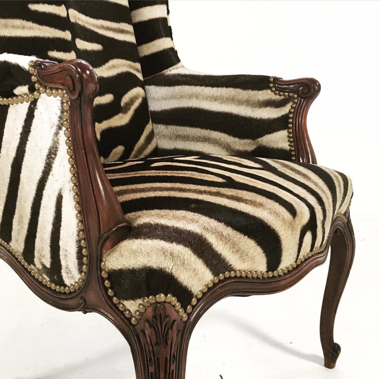 English Wingback in Zebra Hide - FORSYTH